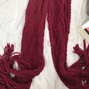 Long burgundy scarf